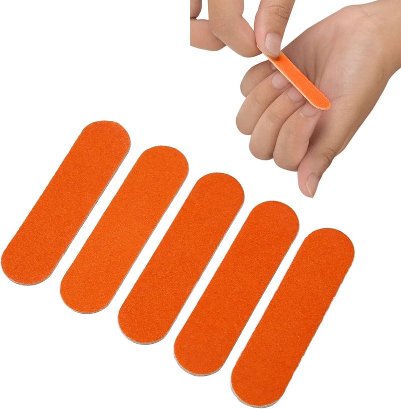 woobles 100 Pieces Waterproof Orange Nail Files, Reusable Sand Professional Nail File DIY Manicure Nail Files for Gel Nails - Image 5